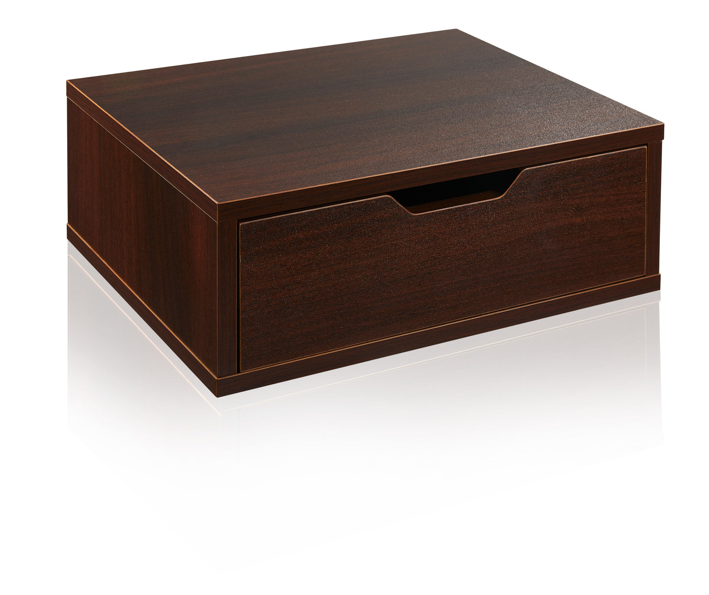 Floating Nightstand With Drawer Wall Mounted Nightstand - Dark Walnut Brown